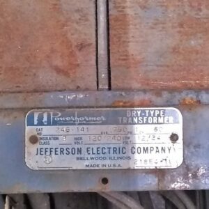 Jefferson Electric 246-141 Powerformer .750 KVA Transformer