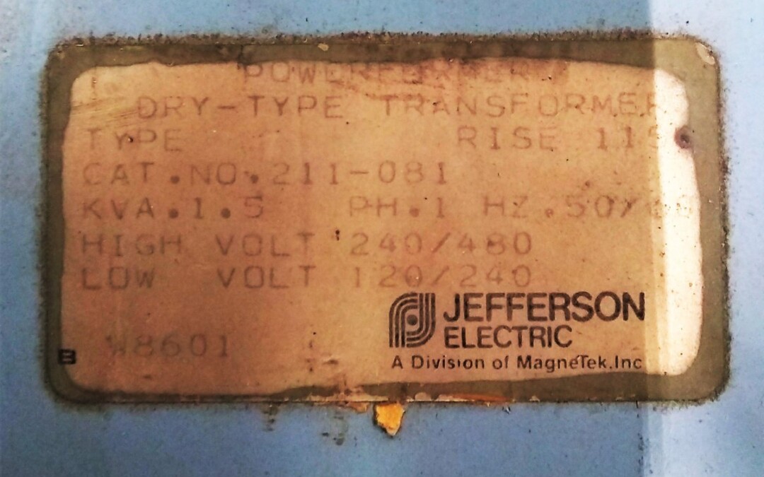Jefferson Electric 211-081 Powerformer 1.5 KVA Transformer - Image 2