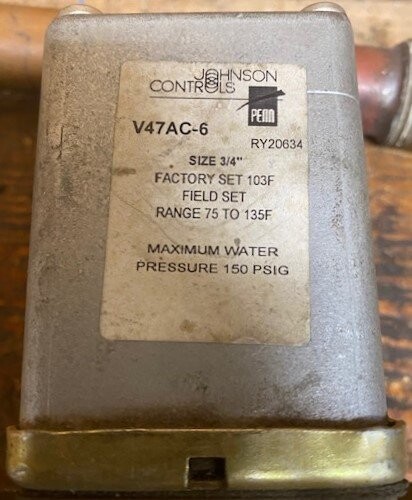 Johnson Controls V47AC-6 Temperature Actuated Modulating Valve - Image 2