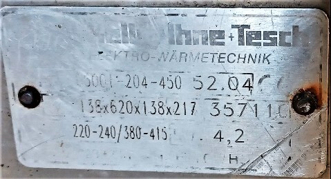 Keller, Ihne & Tesch 05001.204.450 Heater Plate - Image 3