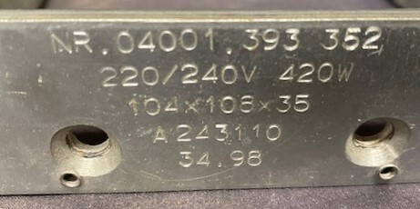 Keller, Ihne & Tesch 04001.393.352 Strip Heater - Image 2