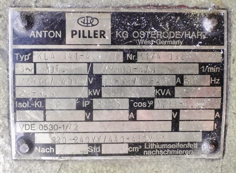 Anton Piller KLA 641-4 Drive Motor - Image 4