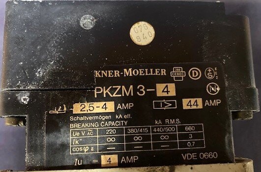 Klockner-Moeller PKZM3-4 Motor Starter Protector - Image 2