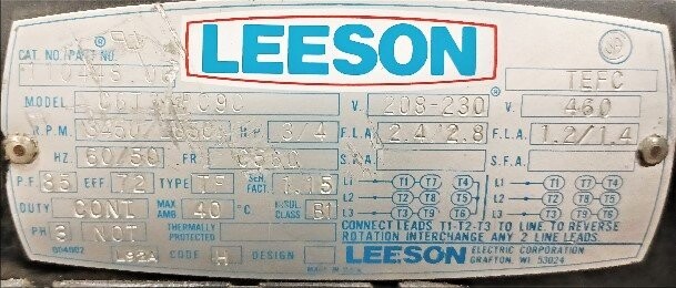 Leeson C6T314C9C .75 HP Blower - Image 2