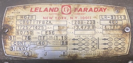 Leland Faraday M678 1-HP Motor - Image 2