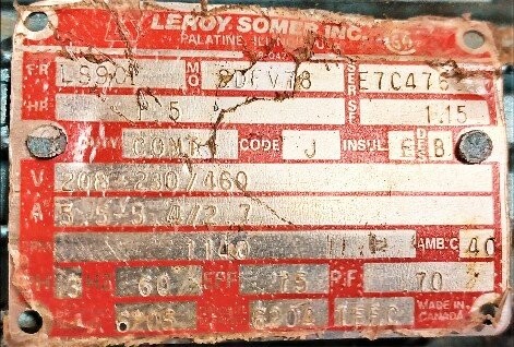 Leroy Somer 1.5 HP 2DFV78 Motor - Image 2