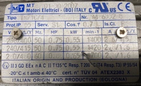 M.T. Motori Elettrici TN71C/4 Motor - Image 2