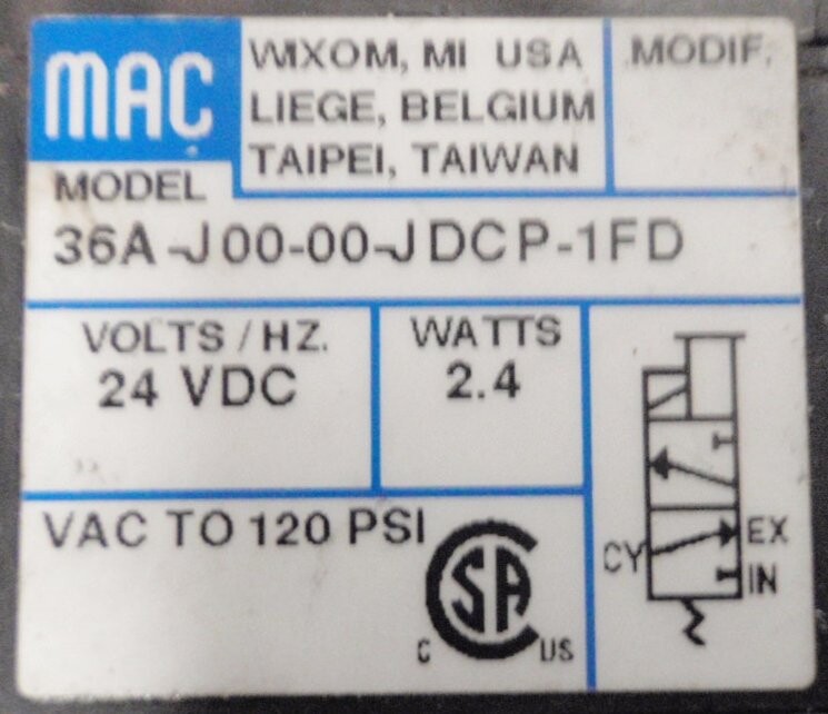 MAC Valves 36A-J00-00-JDCP-1FD Soleniod Valve - Image 4