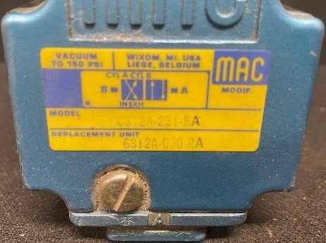 MAC Valves 0312A-231-RA Pneumatic Valve - Image 2