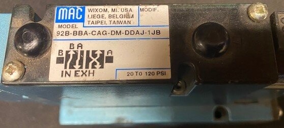 MAC Valves 92B-BBA-CAG-DM-DDAJ-1JB Solenoid Pilot Operated Valves - Image 2