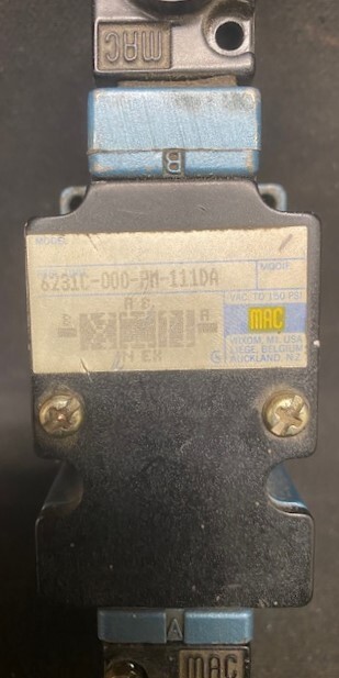 MAC Valves Repl# 6231C-000-PM-111DA Pneumatic Valve - Image 2