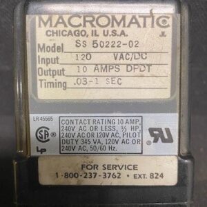 Macromatic SS 50222-02 AC120V Time Delay Relay
