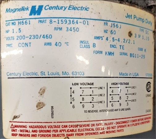 MagneTek-Century Electrical 8-159364-01 1.5 HP Motor - Image 2