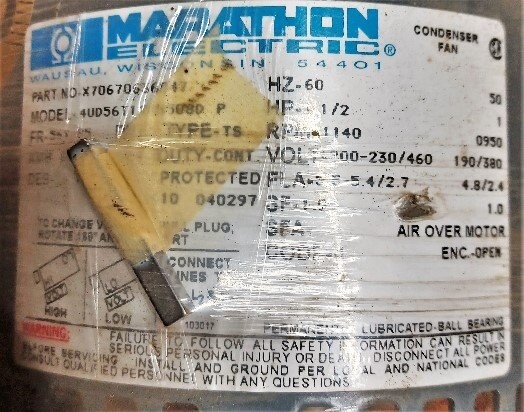 Marathon 4UD56T1105508D 1.5 HP Condenser Fan Motor - Image 2