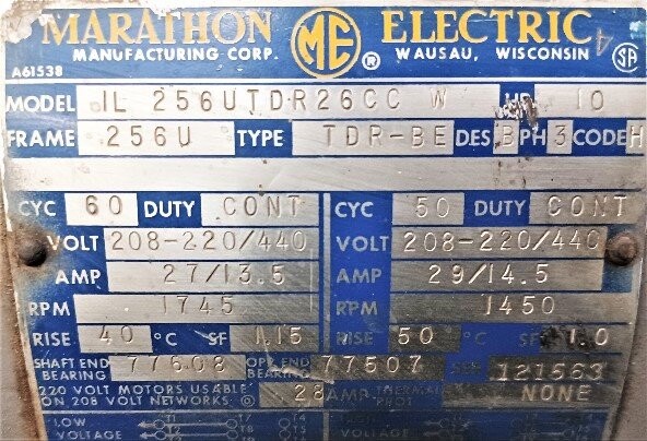 Marathon IL256UTDR26CC 10 HP Motor - Image 3