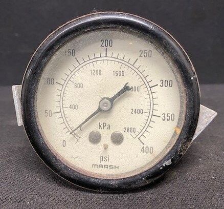 Marsh Unknown Model 0-400 PSI Pressure Gauge