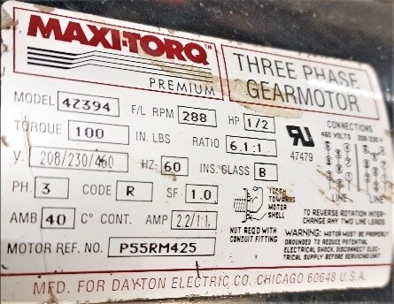 Maxi-Torq 4Z2394 .5 HP Motor - Image 2