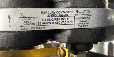 MDI 335NO-120A-18 35-Amp Mercury Contactor - Image 2