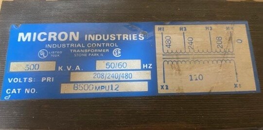 Micron B500MPU12 0.5 kVA Transformer - Image 3