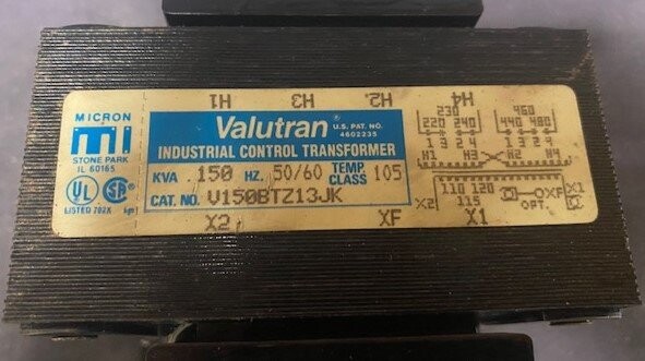Micron V150BTZ13JK Valutran Industrial Control Transformer - Image 3