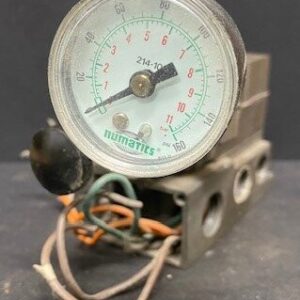 Numatics 152RS100J Pneumatic Regulator Valve on Manifold with Gauge