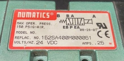 Numatics Repl# 152SA400M000061 2-Position 4-Way Pneumatic Solenoid Valve - Image 2