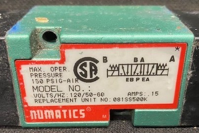Numatics Repl# 081SS500K Pneumatic Valve - Image 2