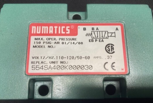 Numatics Repl# 554SA400K000030 Pneumatic Valve - Image 2
