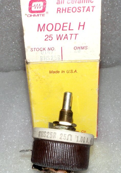 Ohmite RHS25R Model H 25Ω Rheostat Potentiometer