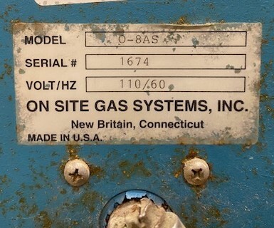 On Site Gas Systems, Inc. O-8AS Oxygen Generator - Image 3