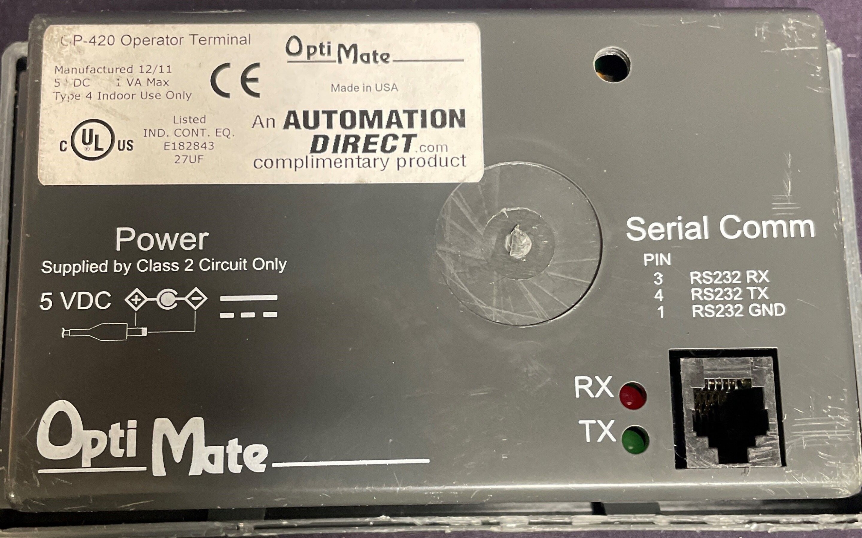 OptiMate Operator Terminal Panel - Image 2