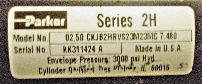 Parker 02.50 CKJB2HRVS23M23MC-7.480 Hydraulic Cylinder - Image 2
