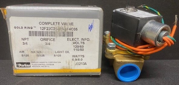 Parker 12F22C2148AAF4C05 Pneumatic/Hydraulic Solenoid Shutoff Valve