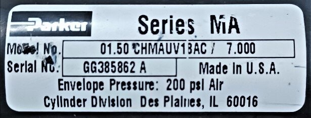 Parker 01.50 CHMAUV1BAC/7.000 Series MA Pneumatic Cylinder - Image 2