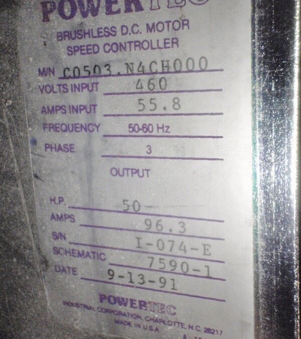 Powertec C0503.N4CH000 Brushless D.C. Motor Speed Controller, 50 HP - Image 3