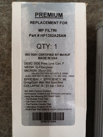 Premium HP1352A25AN MP Filter - Image 2