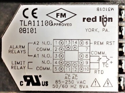 Red Lion Controls TLA11100 Temperature Limit Alarm Controller - Image 2