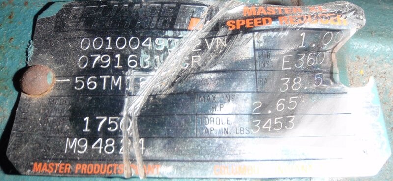 Reliance 00100490-2VN Master XL Speed Reducer and 1hp Motor - Image 2