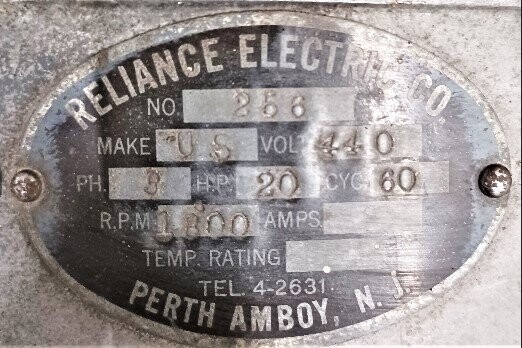 Reliance Unknown Model 20 HP Motor - Image 2