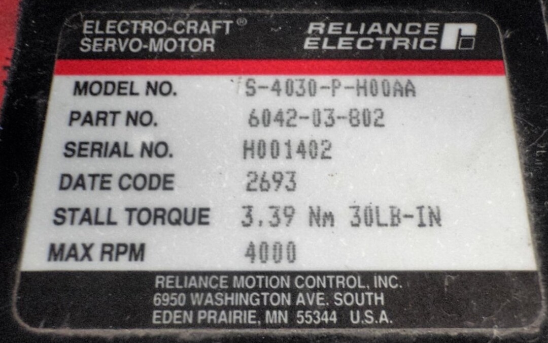 Reliance S-4030-P-H00AA Electric Motor - Image 4
