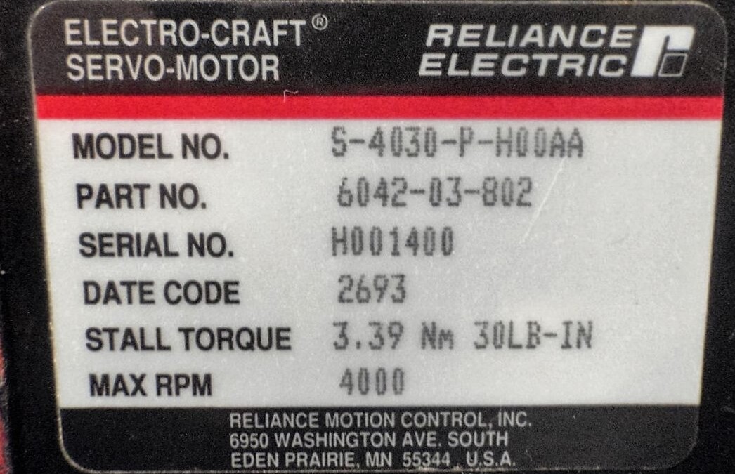 Reliance S-4030-P-H00AA Electric Motor - Image 4