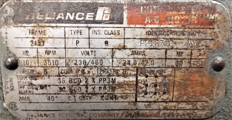 Reliance P21G71C 10 HP Motor - Image 2