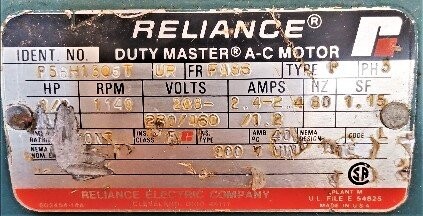 Reliance P56H1305T 0.5 HP Motor - Image 2