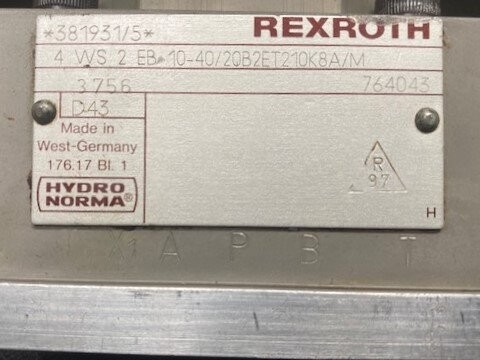 Rexroth 4-WS-2-EB-10-40/2QB2ET210K8A/M Hyrdo Norma Servo Valve - Image 2