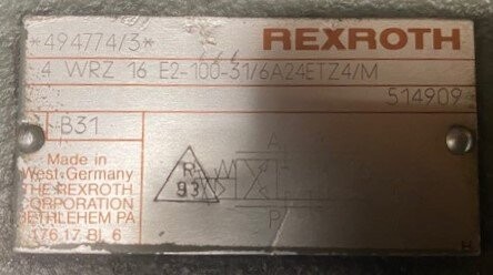 Rexroth 4WRZ 16 E2-100-31/6A24ETZ4/M Hydraulic Valve - Image 2