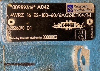 Rexroth 4WRZ 16 E2 100-60/6AG24ETZ4/M Hydraulic Valve - Image 2