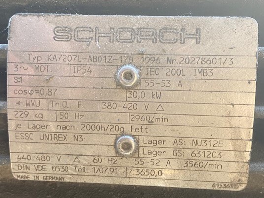 Schorch KA7207L-AB012-170 3-Phase 40-HP Motor - Image 2
