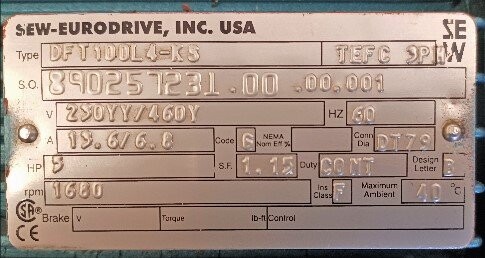 SEW-Eurodrive DFT100L4-KS 5 HP Motor - Image 2