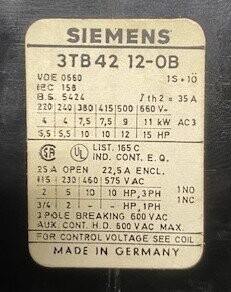 Siemens 3TB42 12-0B Contactor - Image 3