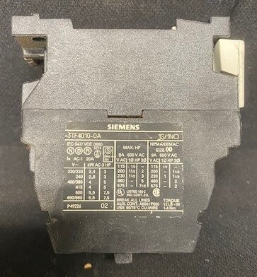 Siemens 3TF4010-0A Contactor - Image 3